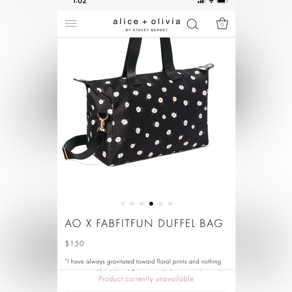 Alice + Olivia FabFitFun Daisy Print Duffle Bag - Picture 1 of 4